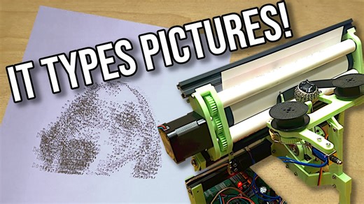 A 3D Printed Typewriter That Uses an IBM Selectric 'Golf Ball' To Type Images Instead of Words