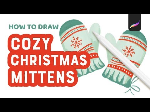 Easy Holiday Drawing Tutorial | How to Paint Christmas Mittens