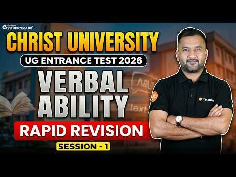 Verbal Ability Rapid Revision in One Class 🔥 | Christ University UG Entrance Test 2026 | Session-1