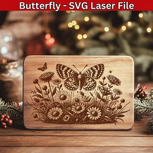 Butterfly SVG Files, Butterfly Laser Files, Engrave Vector Design for Wood Cutting Board SVG, Laser Engraving Files Charcuterie Board SVG - Etsy