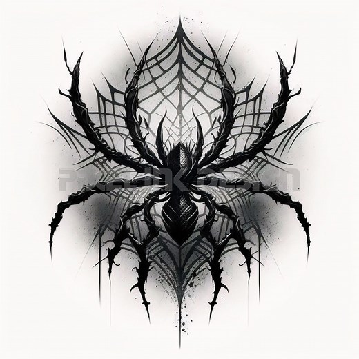 Spider Tattoo Design - Download High Resolution Digital Art PNG Transparent Background | Printable SVG Tattoo Stencil - Etsy