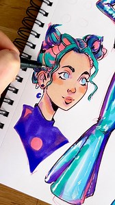 Space buns so go with the space issues 😂 #markerart #sketchbookart #artprocess #spacebuns | Lorna Kelleher Art