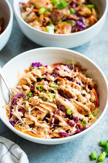 Paleo Egg Roll in a Bowl with Chicken {Whole30, Keto} -