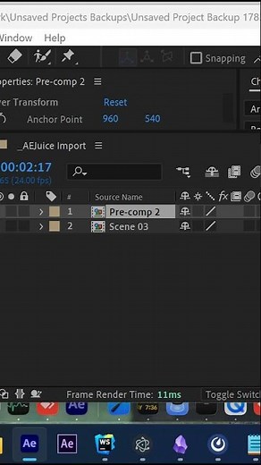 How to Un-Precompose in After Effects (Free in Pack Manager) #shorts