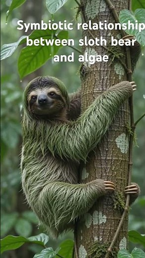 Symbiotic relationship between sloth bear and algae