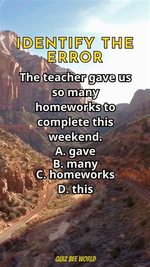 Identify The Error 429 #English #englishgrammar #englishlesson #fblifestyle #quiz | Quizbee World