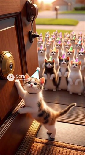 Cute cats singing happy birthday to you (Happy birthday!!!)