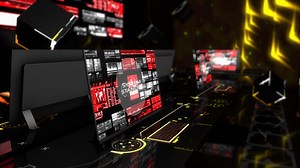 Network control room, sci-fi concept.