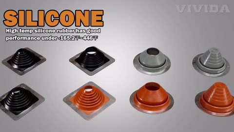 VIVIDA #3 Metal Roof Pipe Flashing, Metal Roofing Pipe Boot Kit, High Temp Silicone Vent Boot, for Tube OD 1/4" to 5", Square Base, Screws & Hex Socket Included, 1 Pack - Amazon.com