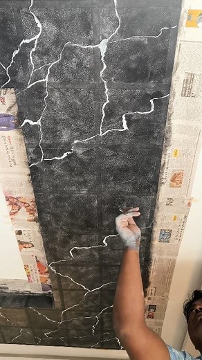 Amazing Marble Texture For Pop Ceiling How To Create #texture #pop #marble #reels | Vinod Kumar Varma