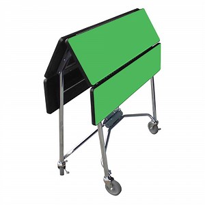 Lakeside 416G Mobile Square Top Fold-Up Room Service Table with Green Finish - 22 1/4" x 36" x 30"
