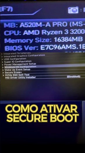 How to enable Secure Boot on the MSI A520M A Pro motherboard