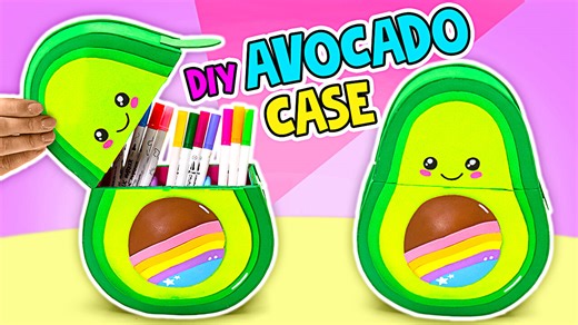 How To Make Cutest Avocado Stationery Case From Cardboard and Foam!