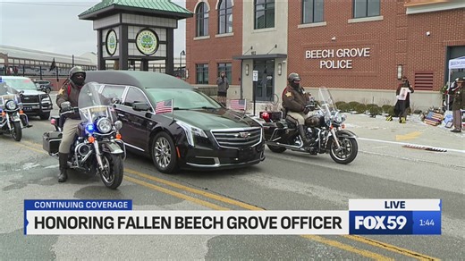 Procession and final 10-42 call for fallen Beech Grove officer Brian Elliott