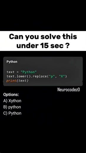 Shobhit Kumar on Instagram: "Day 40 {100Days 150 Reels} No excuse never give up . . ⚡Daily Python Challenge⚡ Comment your answer now ⬇️ — fastest coder gets pinned 🏆 Ready to level up your coding game? 🚀 “Brands: DM ‘Promo’ for collaboration” Follow @neurocodez0 #neurocodez0 #PythonCoding #PythonProgramming #LearnPython #DailyPython #CodeChallenge #PythonMCQ #PythonDeveloper #PythonForBeginners #CodeDaily #100DaysOfCode #programminglife #CodingQuiz"