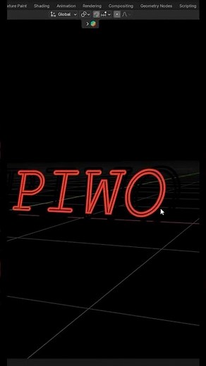 Как сделать неоновый знак в Blender? / neon sign in blender #blend3d #blender #3d #3dart #tutorial