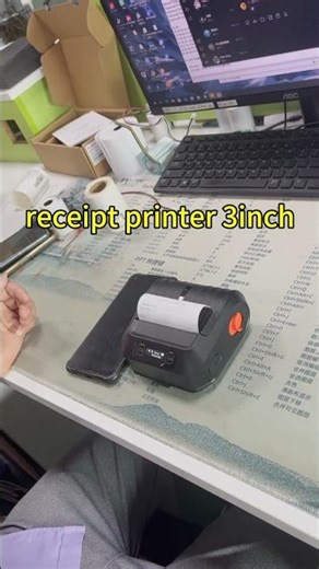 The 80mm portable printer supports various labels and receipts.