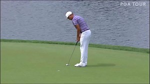 Rickie Fowler four-putts at No. 17 at Wells Fargo Championship