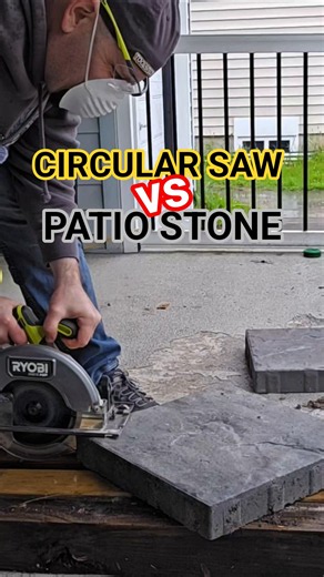 Can an 18V Ryobi HP Saw Cut 2" Stone? 😳 #shorts #ryobi