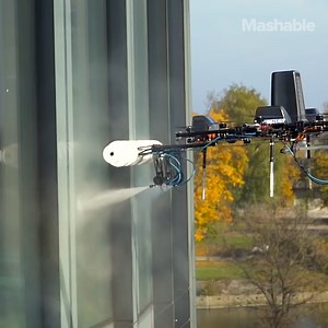 6.8M views · 1.8K reactions | This drone is cleaning windows 1,100 feet above the ground, so humans don't have to. | Mashable | Facebook