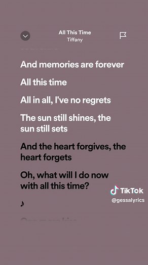 All This Time Song Lyrics by Tiffany