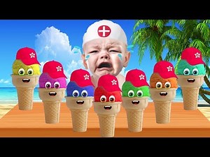 Funny Baby Crying Learn Colors with Ice Cream Finger Family | Nursery Rhymes for Kids Children