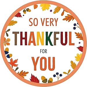 Happy Thanksgiving Stickers - 2 Inch 60PCS Fall Thank You Stickers So Very Thankful for You Sticker Fall Sticker for Adults Envelope Seals Cards Thanksgiving Party Favor Supplies (Maple Leaf)