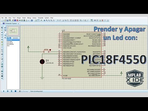 Turning an LED on and off with Proteus and MPLAB using the PIC18F4550