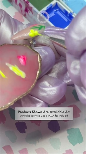 🌸 Hand-Painted Bright Floral Press-On Nails 🌸