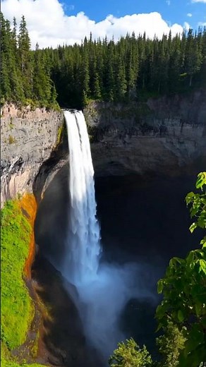 Majestic Waterfall Through Limestone Cliffs | Cinematic 4K Vertical Nature Scene