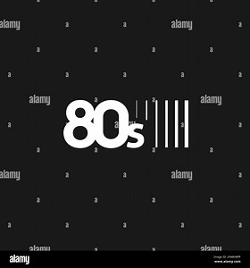 80s sign. 80s text, title, sticker with vertical stripes. Design element for video cassettes. The 1980s aesthetics. Retrowave, synthwave black and Stock Vector Image & Art - Alamy