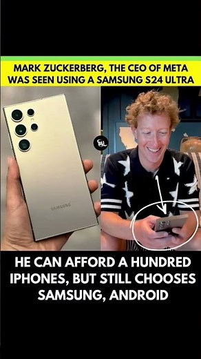 Mark Zuckerberg Spotted Using Samsung S24 Ultra Instead of iPhone! 😱#markzuckerberg #s24ultra #viral