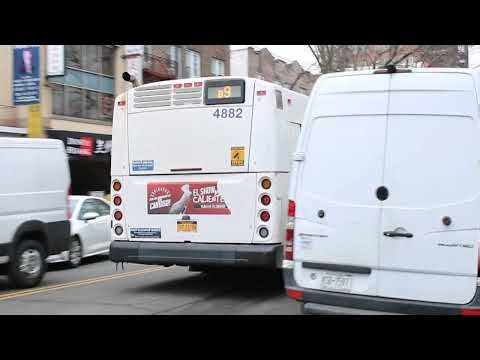 MTA NYCT: 2011 NFI XD40 #4882 on the B9 to Flatbush Av departing 60 St/8 Av