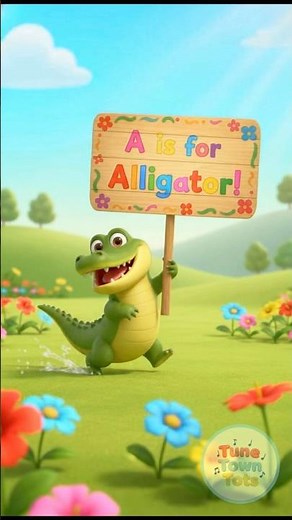 A Is for Alligator! Learn the Letter A with Tune Town Tots #LetterA #Alligator #ABCs #Shorts