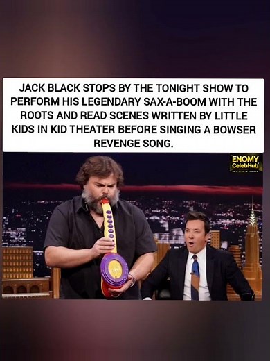 Jack Black Brings Sax-a-Boom to The Tonight Show — Kid Theater & Bowser Revenge Song!