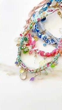 DIY COLLIER CHARMS EN CHUTES DE TISSUS 🌸 Cadeau Fête des Mères fait main ( 0€ de matériel)