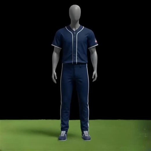 all_sports_wears on Instagram: "🇺🇸 Clean. Classic. Game-ready. Navy blue baseball uniform with crisp white piping and a USA flag sleeve patch—built for performance, comfort, and team pride. Perfect for teams that want a professional look on and off the field. If you want, I can also tailor the caption to sound more premium, youth-league focused, or bulk/team order oriented. #BaseballUniform #USABaseball #BaseballLife #TeamUniforms #BaseballStyle"