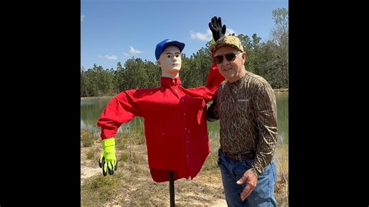 Wind-Driven Mannequin Scarecrow Assembly