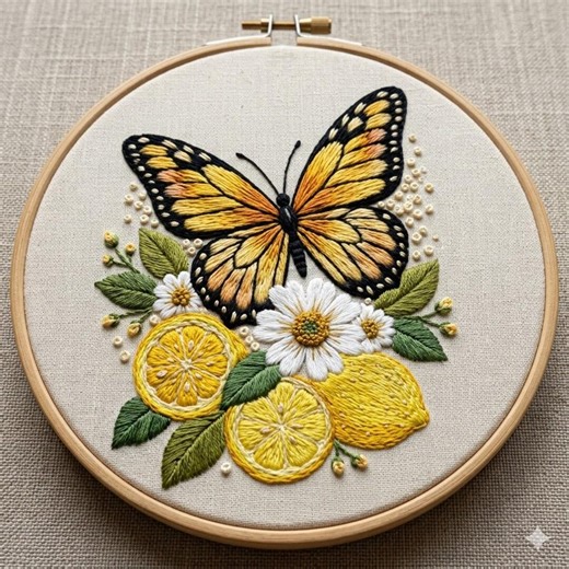 Butterfly With Orange Embroidery Pattern, Daisy Butterfly Hand Embroidery PDF - Etsy