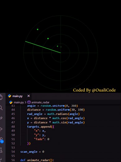 Python Turtle || Radar Scan #python #turtle #shorts #codingtiktok #code #coding #tiktok #tiktoknews #video #funny #fyp #foryoupage #fy #trending #art #animation
