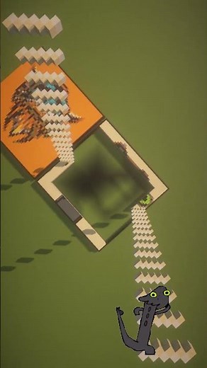 Toothless from How to Train Your Dragon — Minecraft Pixel Art 449 #Shorts #minecraftart #toothless