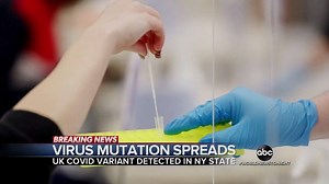 MONDAY NIGHT: Stephanie Ramos leads ABC News COVID-19 coverage as New York confirms its first case of that more contagious variant of the virus and with attempts to speed up a vaccine rollout that so far has faced several hurdles; Dr. Ashish Jha answers some of your questions on that mutation and the vaccine; and Maggie Rulli has the latest as UK Prime Minister Boris Johnson announces a strict new national lockdown to try to slow the latest surge. https://abcn.ws/2JMEL5O | ABC World News Tonight