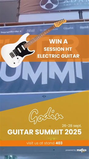 Mafico on Instagram: "We are proud to once again be part of Guitar Summit 2025 in Mannheim with @godin_guitars on September 26–28! Visit us at Booth 403 to win a Session HT Electric Guitar!!! 🤩🥳 👉 On Friday, enjoy an exclusive live demo by Marc Inti & Dieter Kociemba, a true highlight not to be missed! #guitarsummit2025 #guitarplayer #guitargear #gitarist #godinguitars #godin"