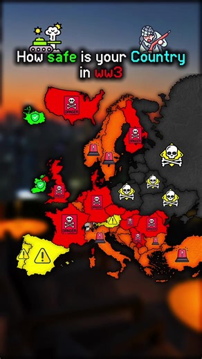 WW3 Country Safety Map: Europe Edition