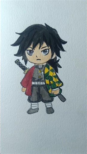 Chibi Giyu #drawing #art #anime#demonslayer #shorts