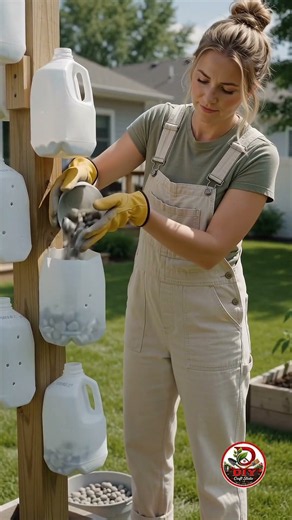 DIY Vertical Herb Garden from RECYCLED Milk Jugs | Genius Raised Bed Garden Hack #diycrafts