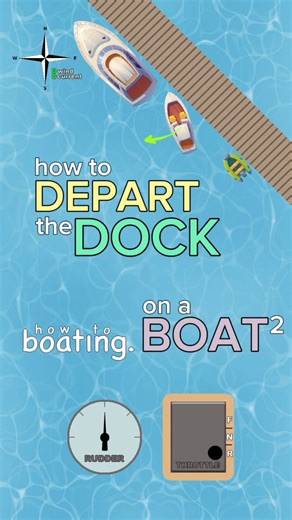 How to DEPART the DOCK on a BOAT 2: Since the boat is in a tough spot, the captain will have to pivot off the bow and back away. The captain steers to stbd and engages forward to start pivoting off the dock. To stop forward momentum, he quickly moves to reverse. To pivot again for a better angle, go to forward again with the rudder hard over to starboard. Now, its safe enough to back away from the dock. the captain then turns to port and slowly drives away.#howtoboating #howto #boating #boat #do