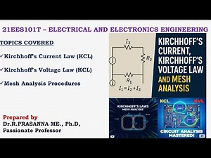 Kirchhoff's Current Law (KCL), Kirchhoff's Voltage Law (KVL) & Mesh Analysis Procedure