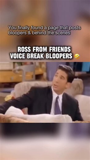 Bloopers & Behind The Scenes on Instagram: "Ross Geller, portrayed by David Schwimmer, is widely recognized for his distinctive speech patterns — including his frequent voice cracks that became an iconic part of his character in Friends. During filming, Schwimmer’s commitment to Ross’s emotional intensity and nervous energy often caused his voice to break naturally, especially in high-stress or comedic scenes. These moments, originally unintended, were so effective in capturing Ross’s awkward ch