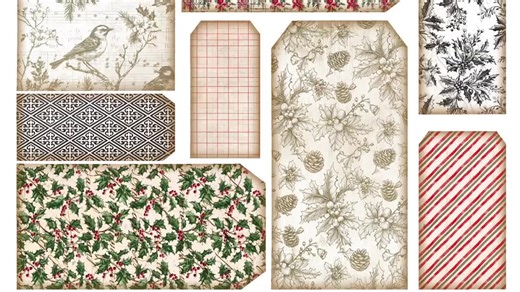 Joyful Christmas Tags, Printable, Digital, Tags for Christmas, Junk Journal, Printable Junk Journal, Christmas Junk Journal, Junk Journal Ta - Etsy